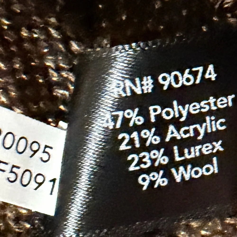 Boston Proper Metallic Brown Sweater with Faux Fur Cuffs - Picture 9 of 9